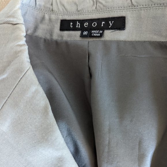 THEORY Women's Blazer Suit Jacket Gray RN# 98406 Lined; Cotton Blend; Size 00 - Picture 4 of 8
